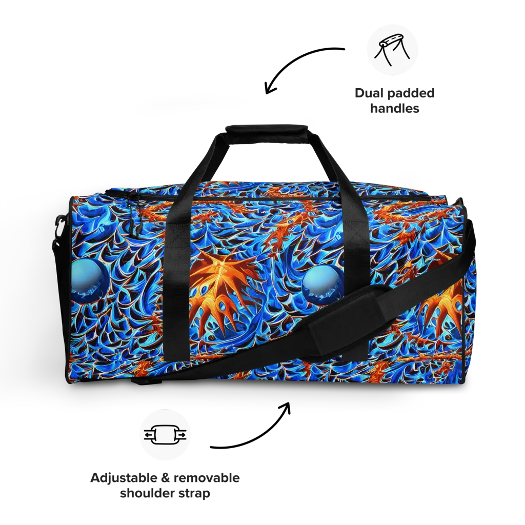 Blue Flame Reef on Duffle Bag — Front