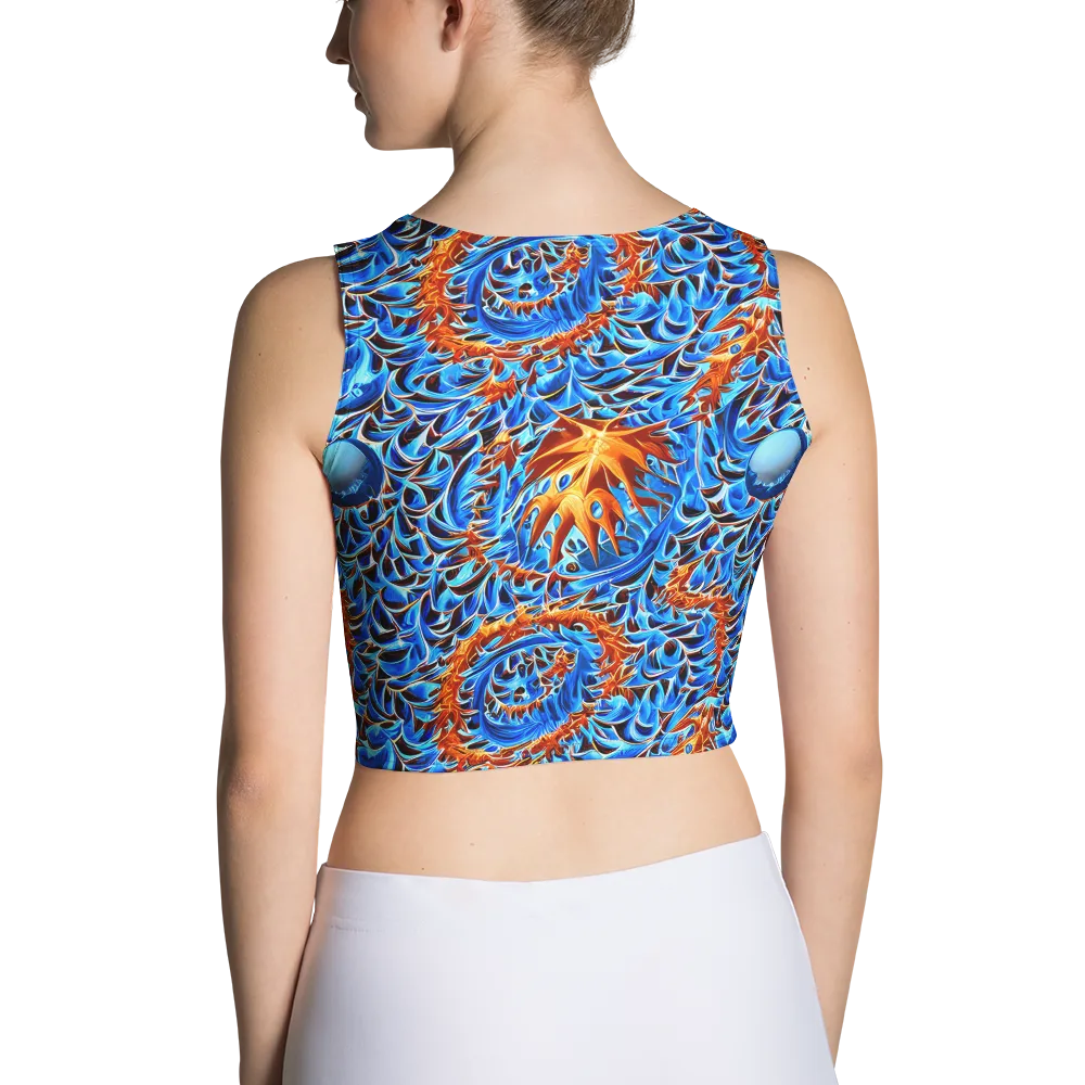 Blue Flame Reef on Crop Top — Back