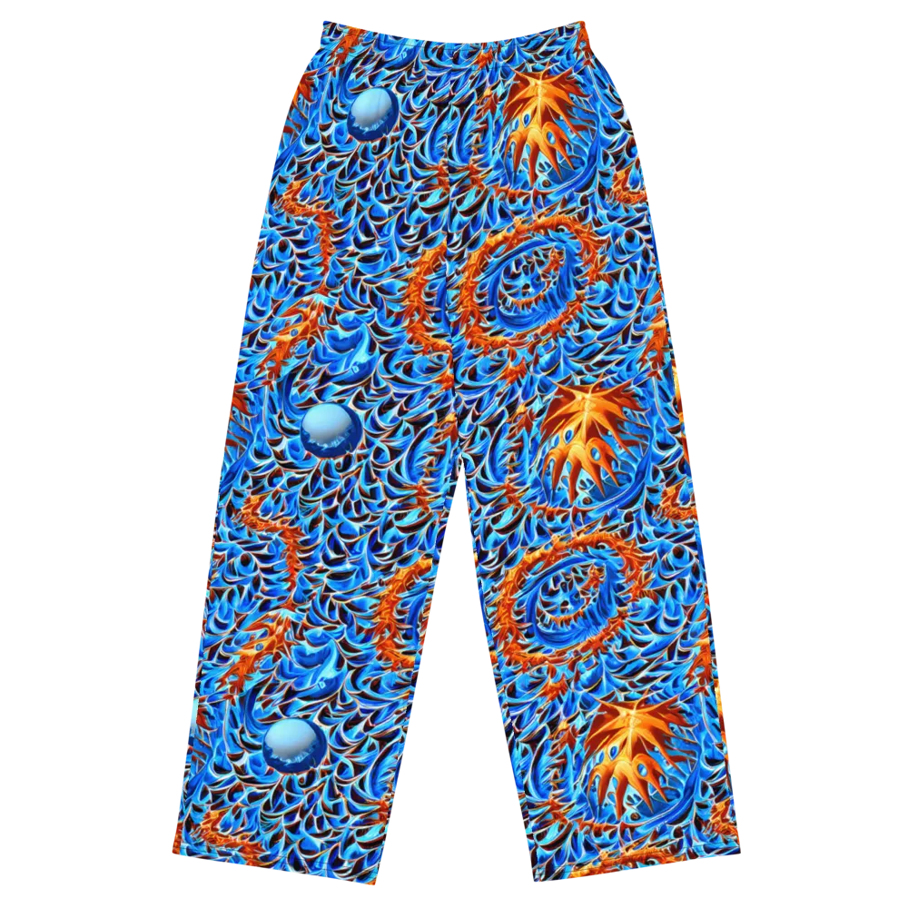 Blue Flame Reef on Wide-Leg Pants — Front