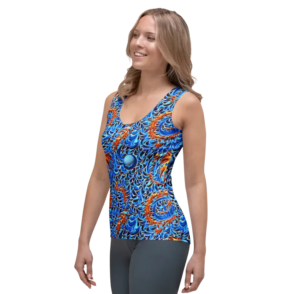 Blue Flame Reef on Women's Tank Top — Left Front