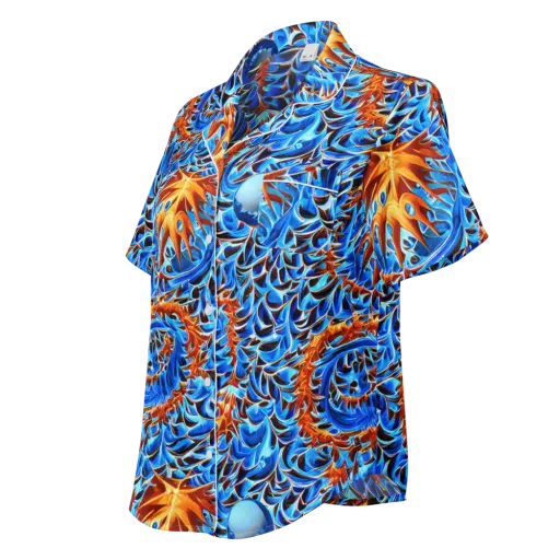 Blue Flame Reef on a Women's Short Sleeve Pajama Top