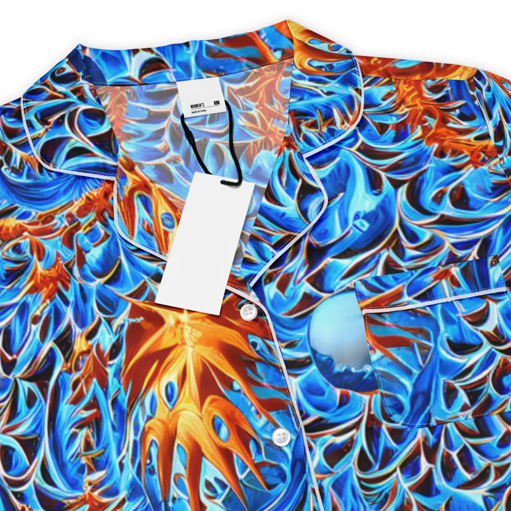 Blue Flame Reef on Women's Short Sleeve Pajama Top — Product details