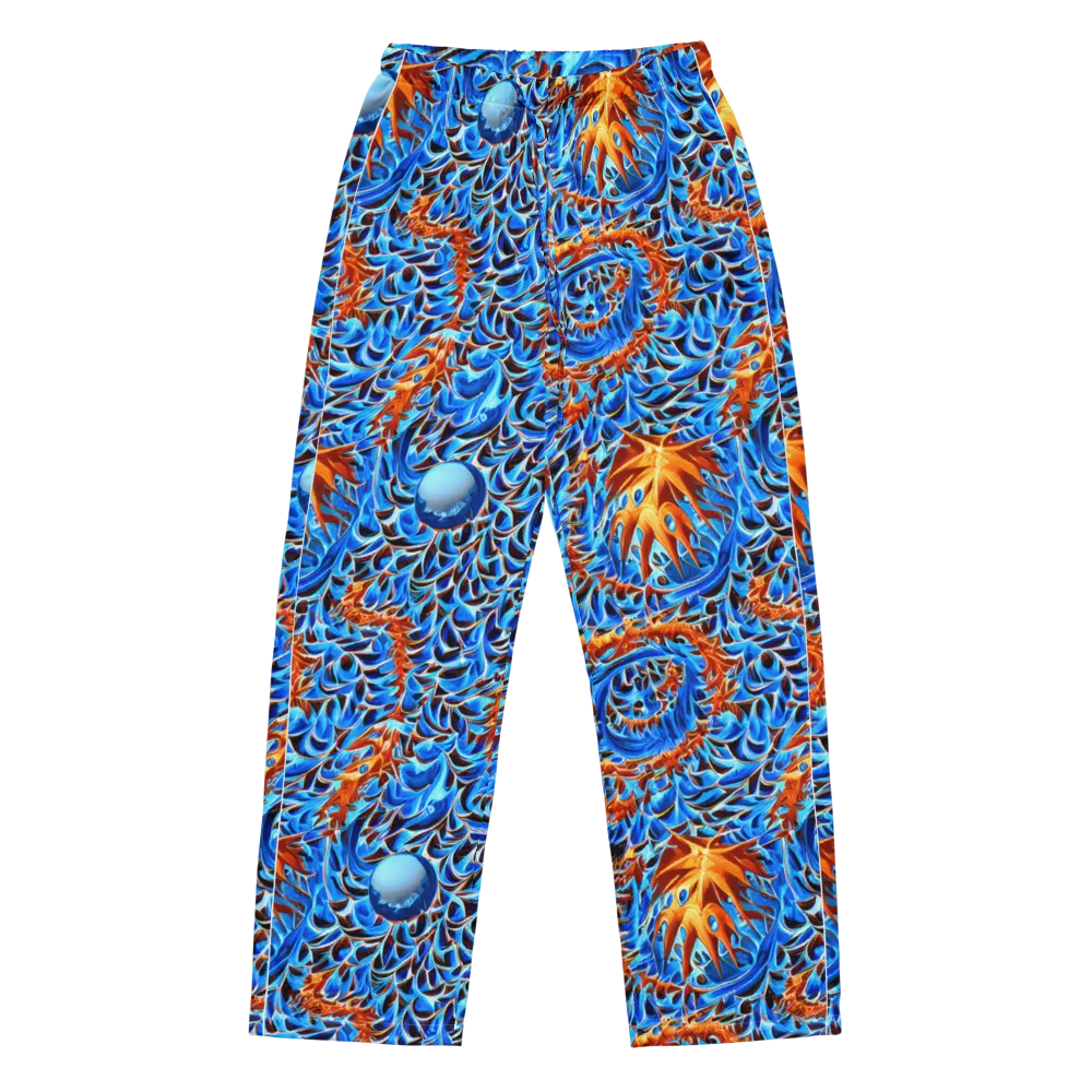 Blue Flame Reef on Women's Pajama Pants — Front