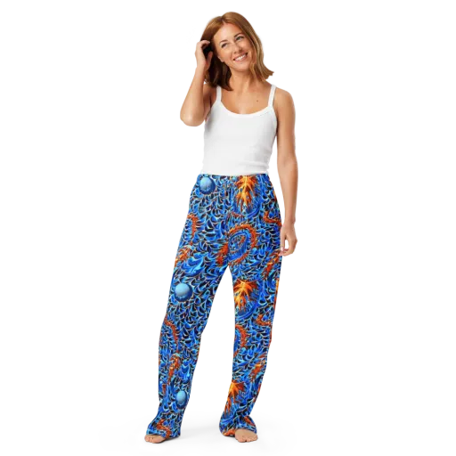 Blue Flame Reef on a Women's Pajama Pants