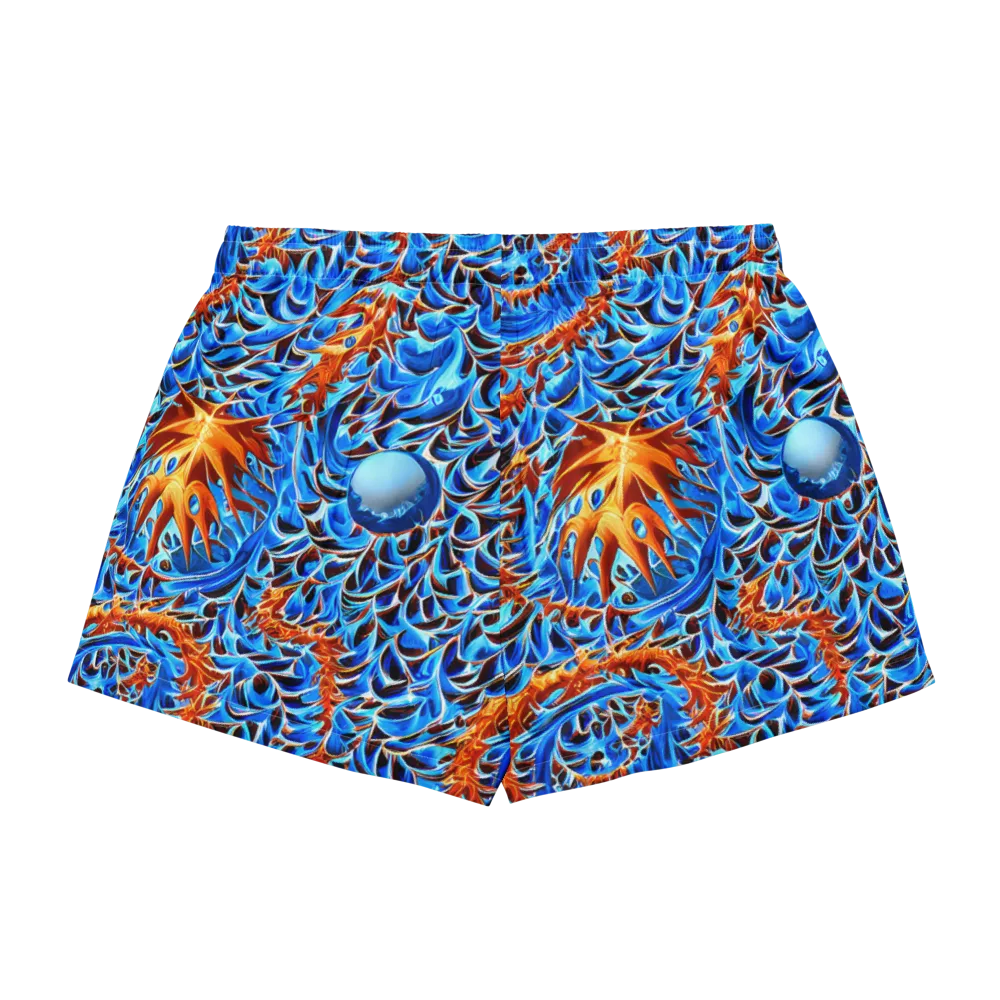 Blue Flame Reef on Women's Pajama Shorts — Back