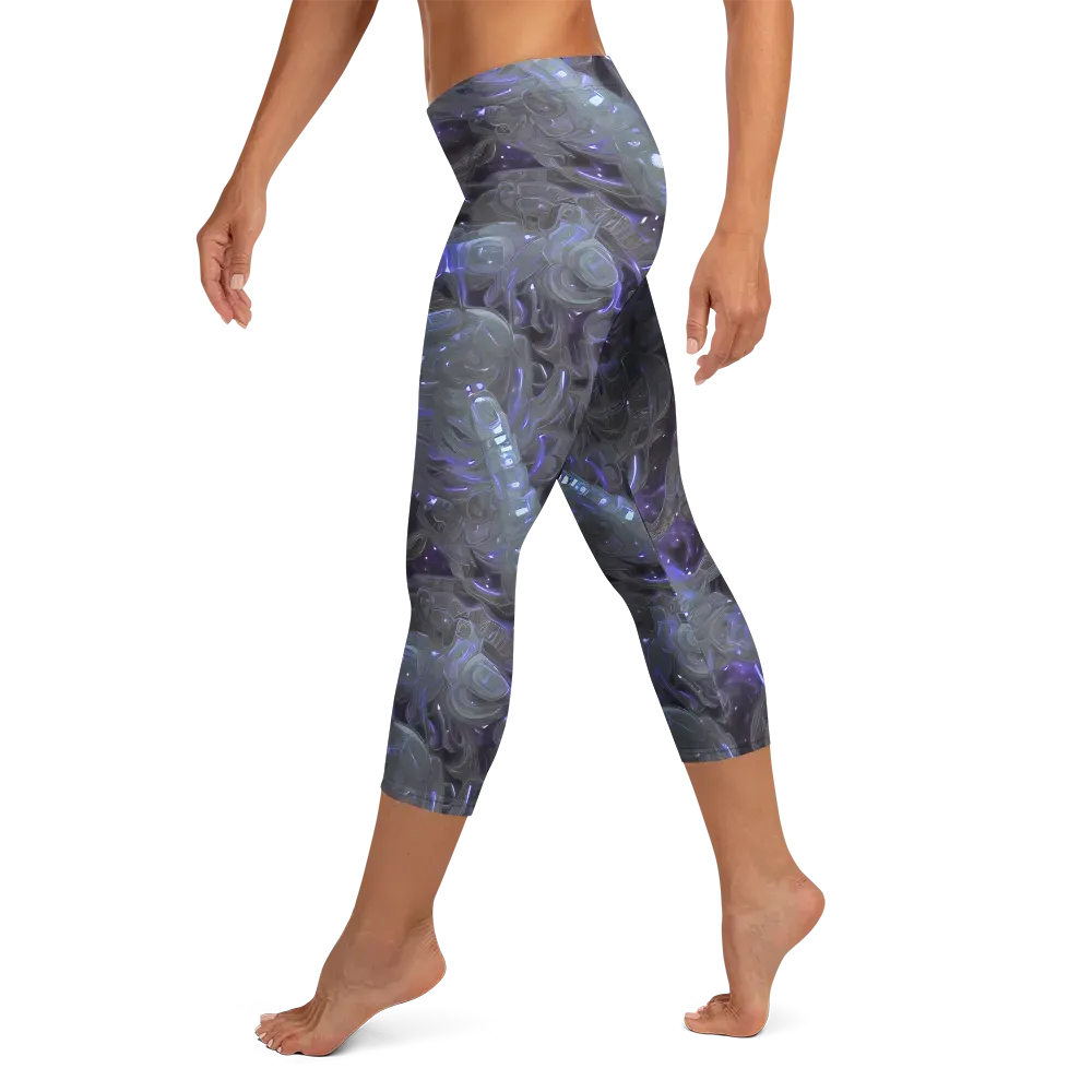 Violet Machine on Capri Leggings — Left