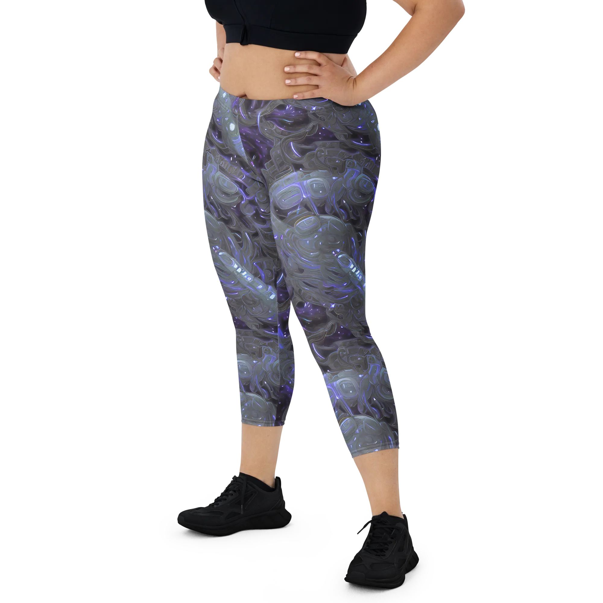 Violet Machine on Capri Leggings — Front