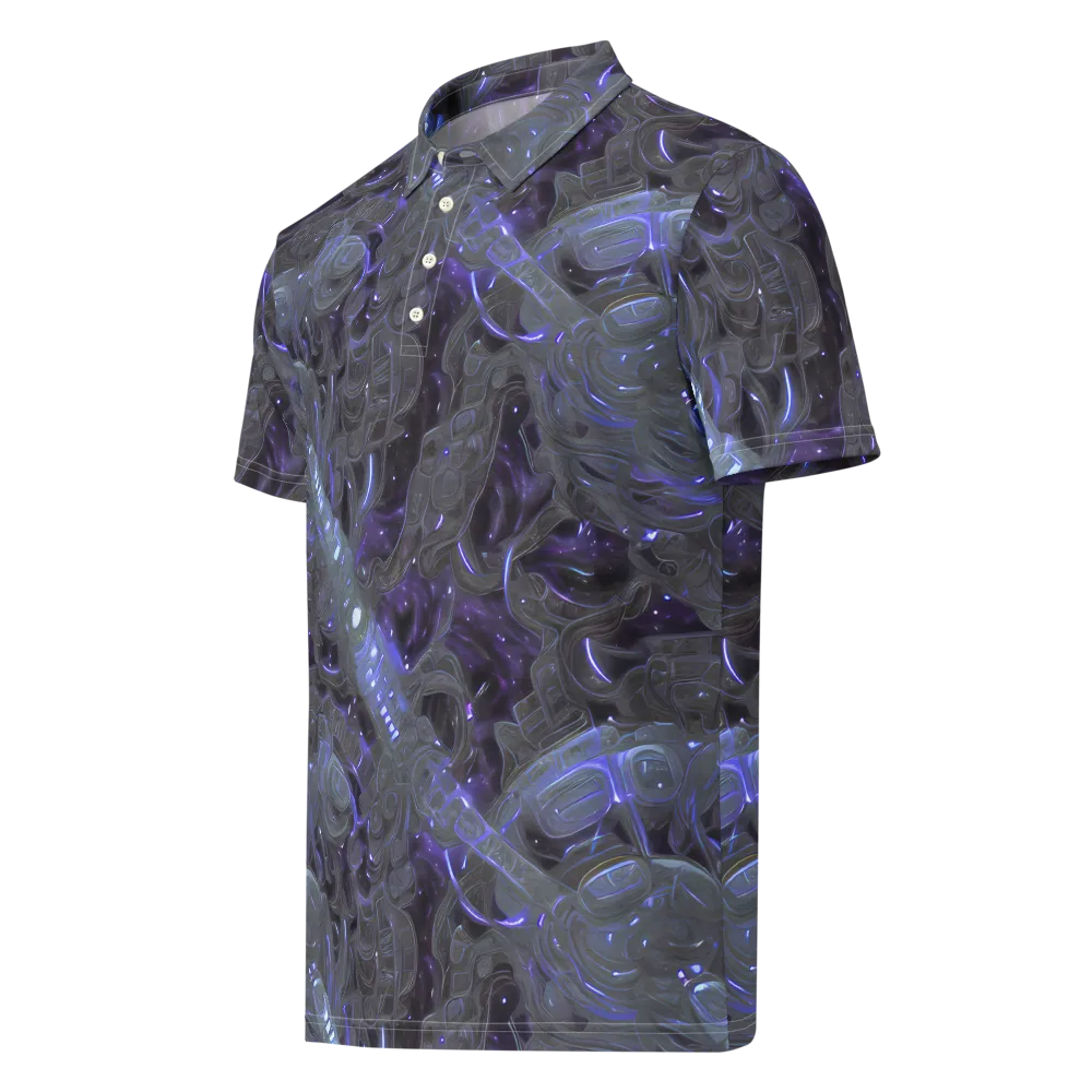 Violet Machine on Men's Slim Fit Polo Shirt — Left Front
