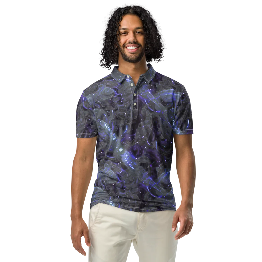 Violet Machine on Men's Slim Fit Polo Shirt — Front
