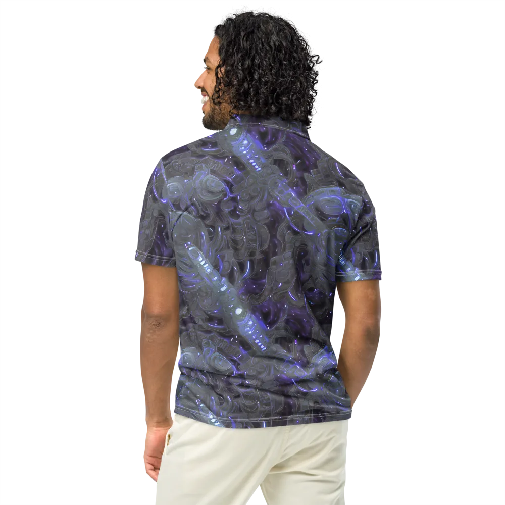 Violet Machine on Men's Slim Fit Polo Shirt — Back