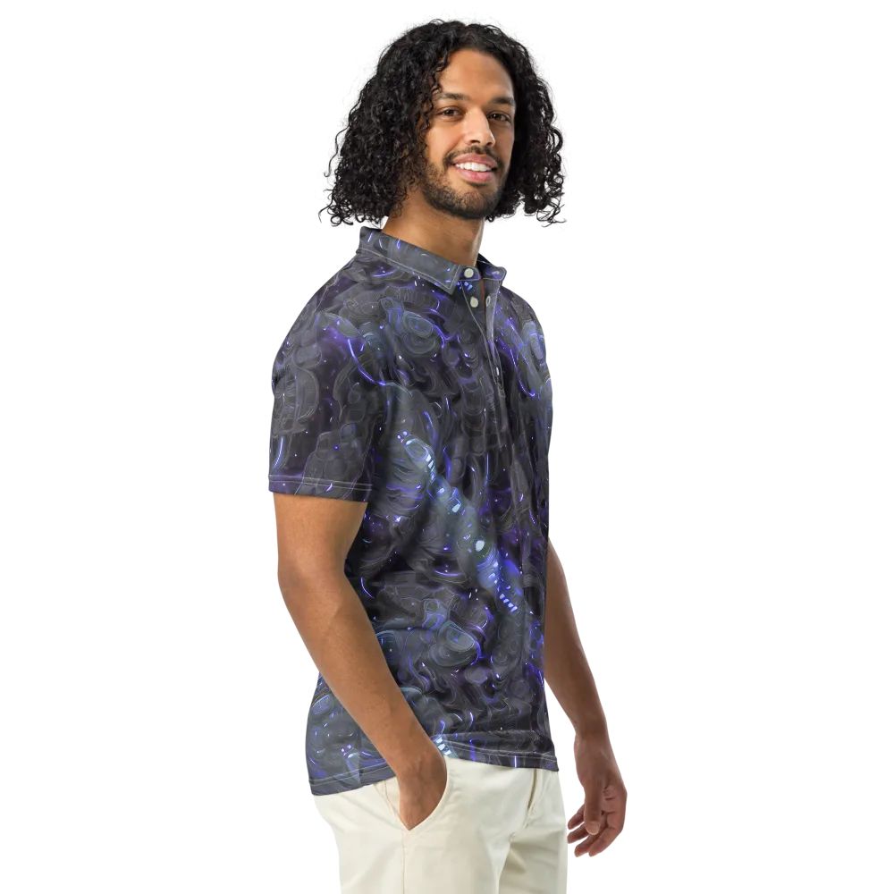 Violet Machine on Men's Slim Fit Polo Shirt — Right Front