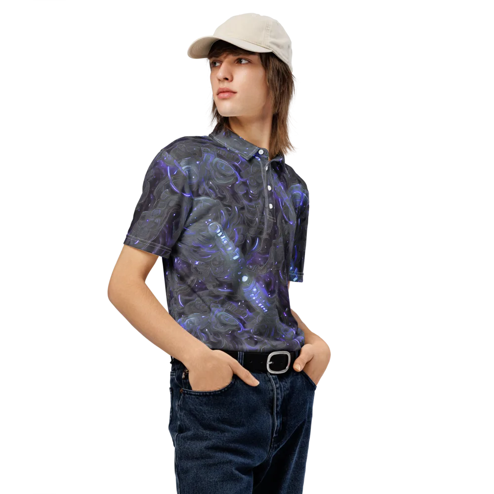 Violet Machine on Men's Slim Fit Polo Shirt — Right Front