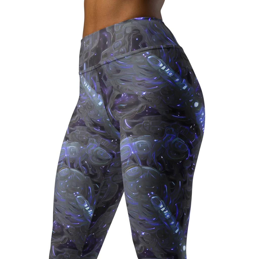 Violet Machine on Yoga Leggings — Left Front