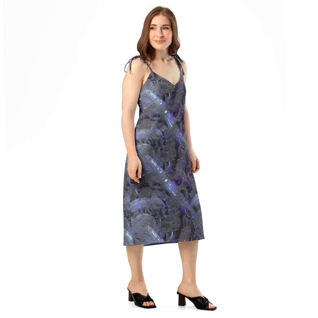 Violet Machine on Slip Dress — Right Front