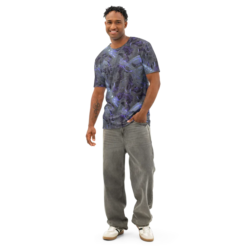 Violet Machine on Men's Cotton Crew Neck T-Shirt — Front