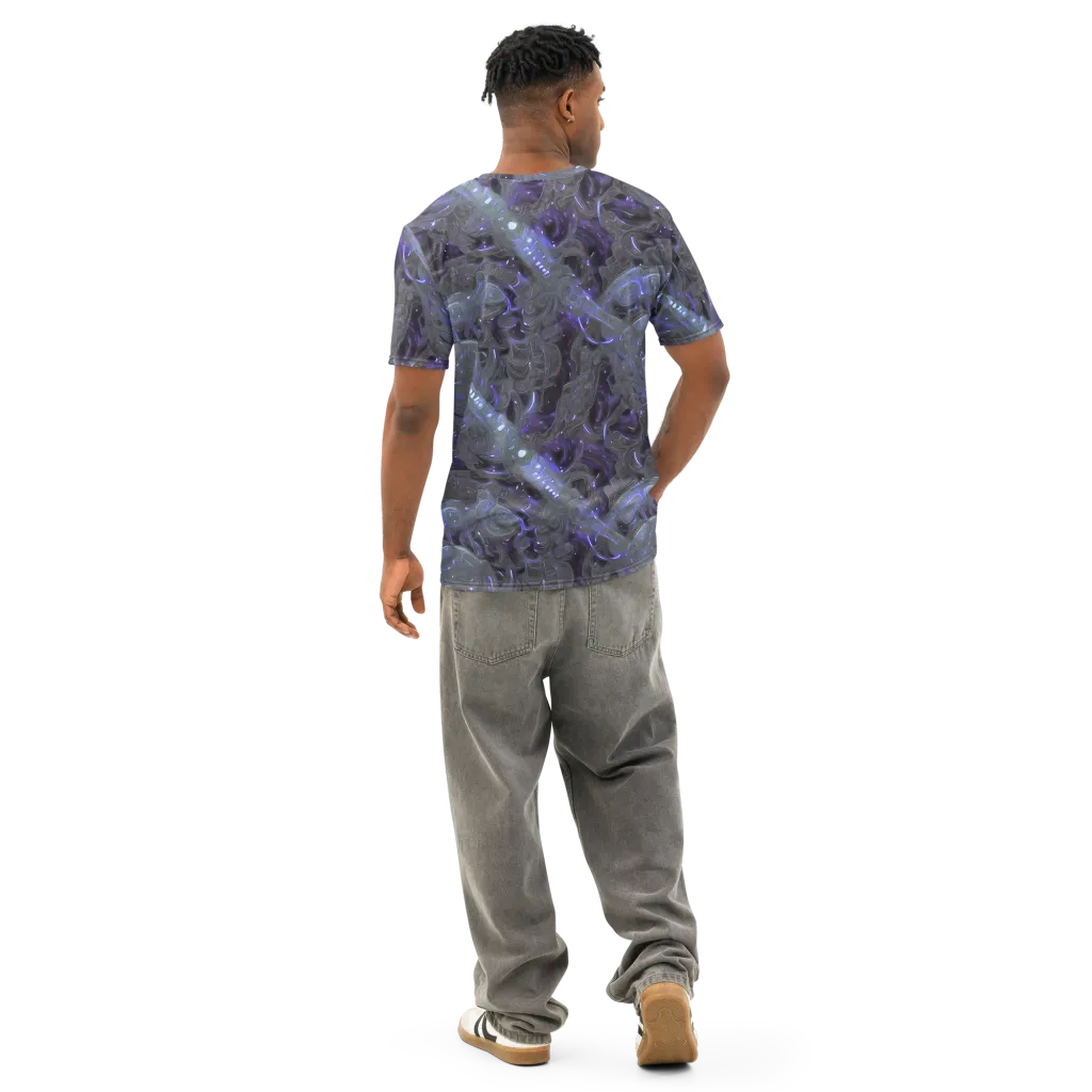 Violet Machine on Men's Cotton Crew Neck T-Shirt — Back