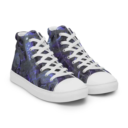 Violet Machine on a Men's High Top Canvas Shoes