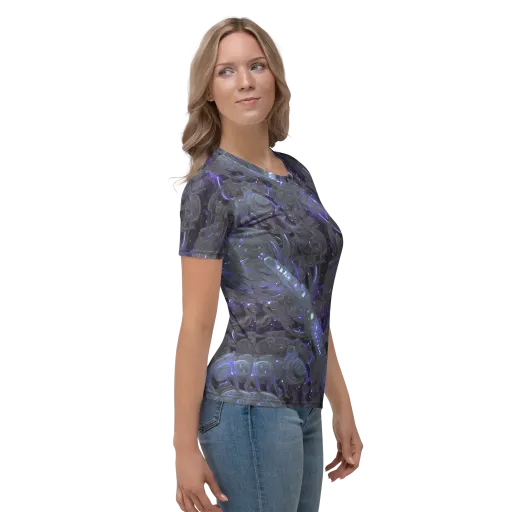 Violet Machine on a Women's Crew Neck T-Shirt