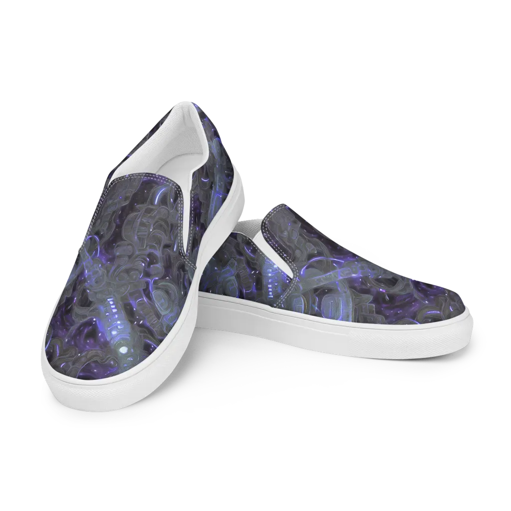Violet Machine on Men's Slip-On Canvas Shoes — Left Front