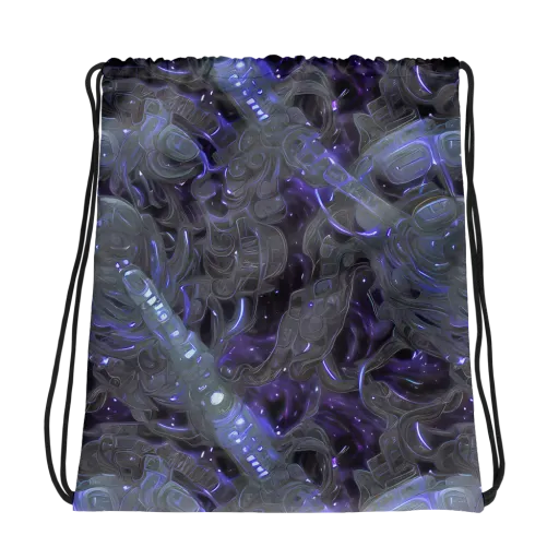 Violet Machine on a Drawstring Bag