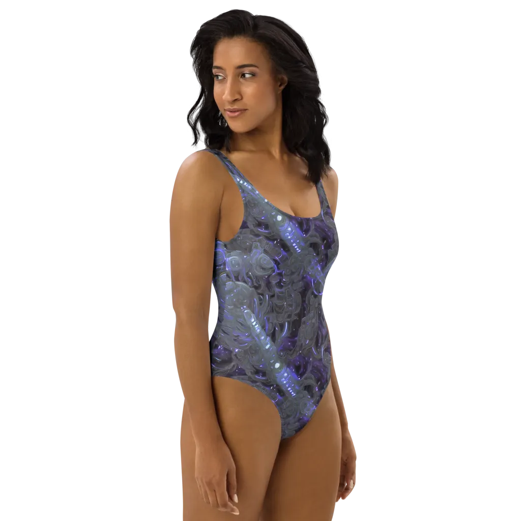 Violet Machine on One-Piece Swimsuit — Right