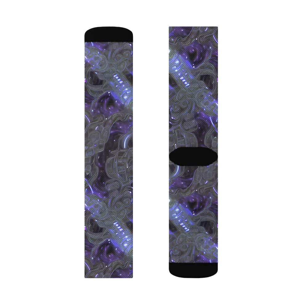Violet Machine on Socks — Left Sock