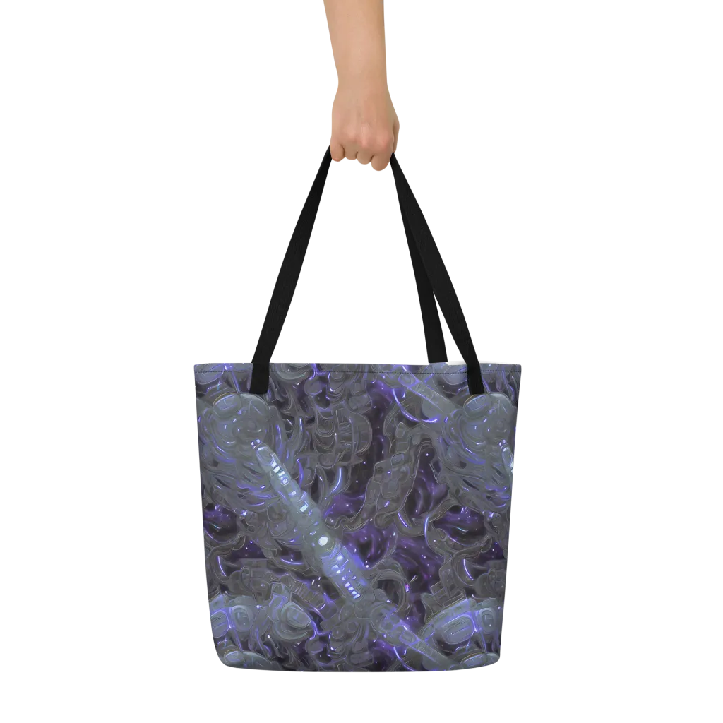 Violet Machine on Large Tote Bag W/ Pocket — Front