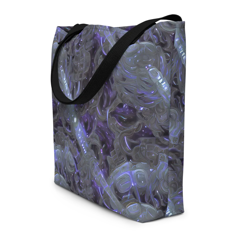 Violet Machine on Large Tote Bag W/ Pocket — Front