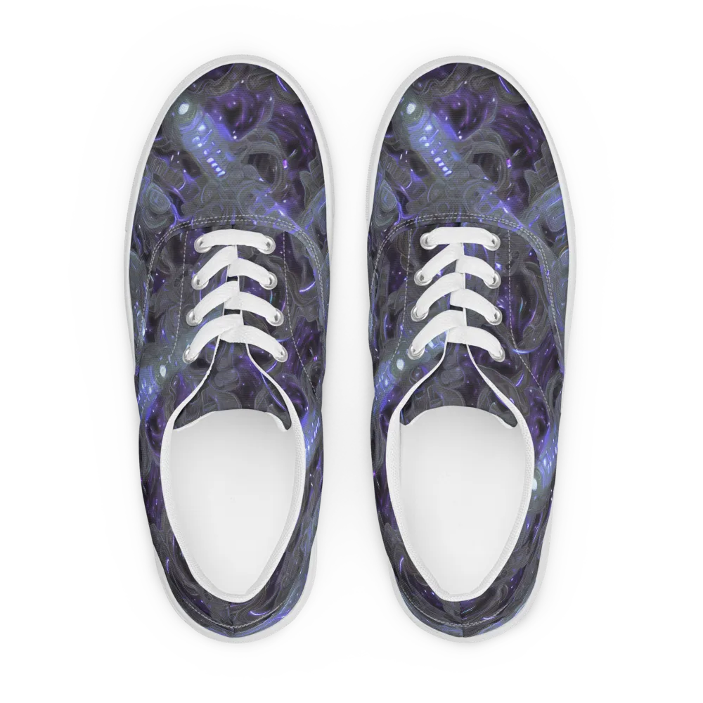 Violet Machine on Men's Lace-Up Canvas Shoes — Front