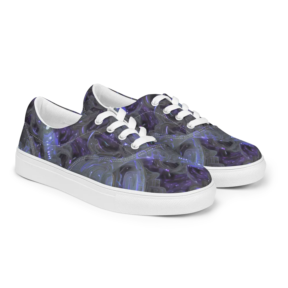 Violet Machine on Men's Lace-Up Canvas Shoes — Right Front