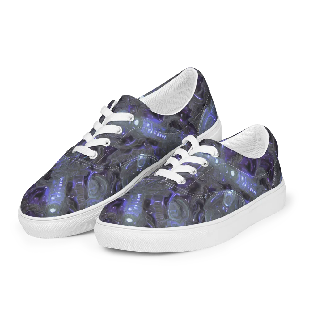 Violet Machine on Men's Lace-Up Canvas Shoes — Left Front