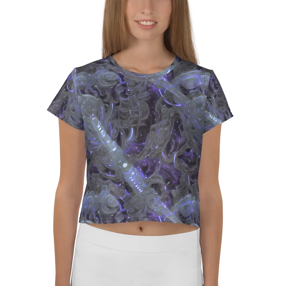 Violet Machine on Crop Tee — Front