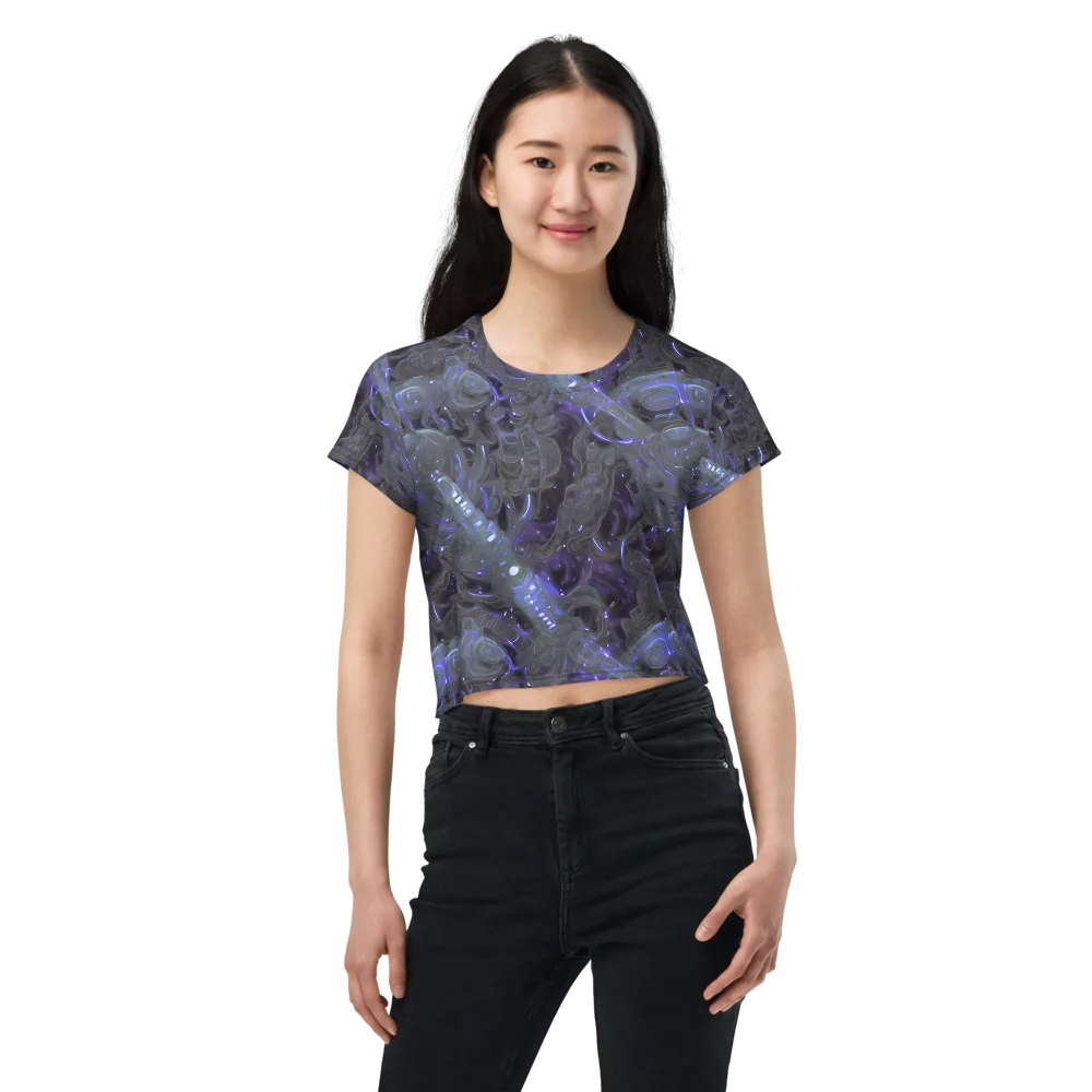 Violet Machine on Crop Tee — Front