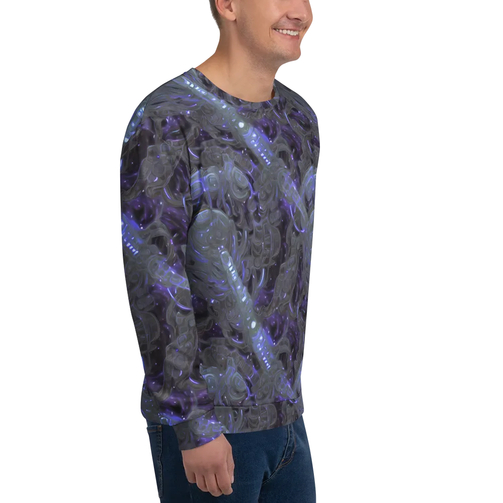 Violet Machine on Sweatshirt — Right Front