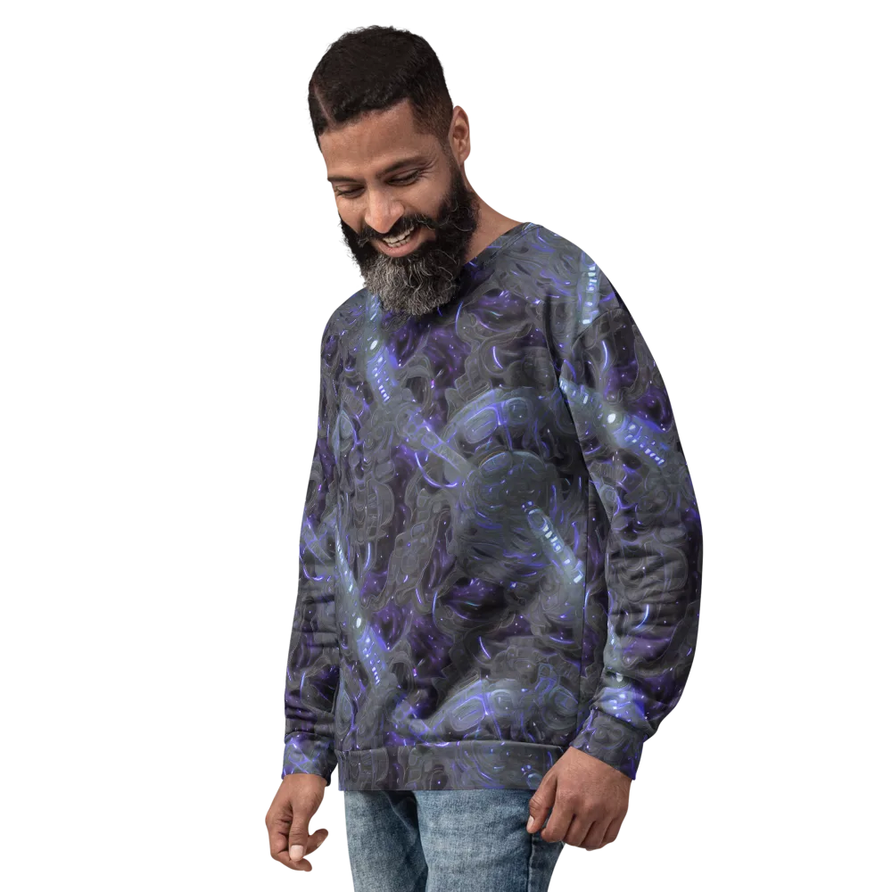 Violet Machine on Sweatshirt — Left Front