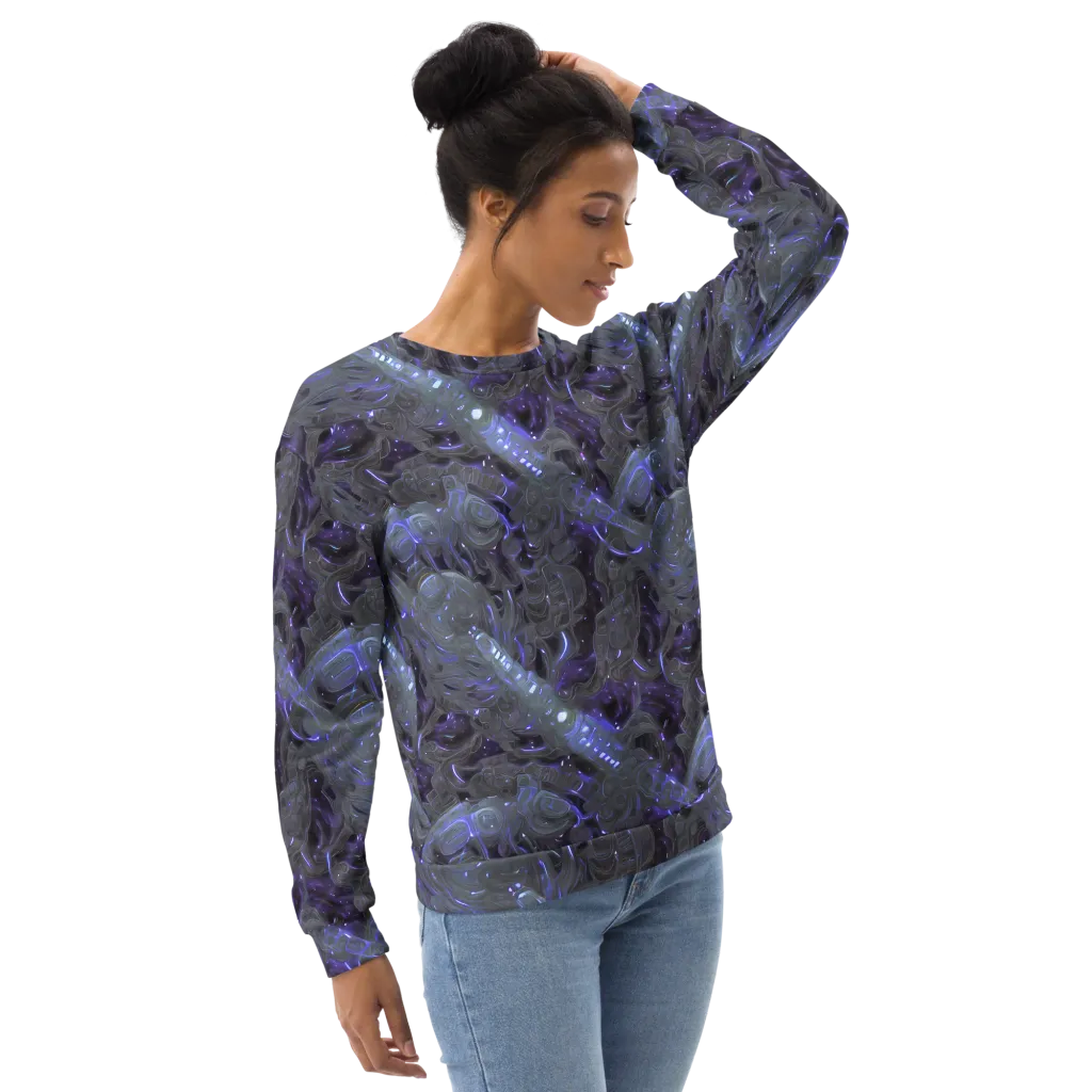 Violet Machine on Sweatshirt — Right Front