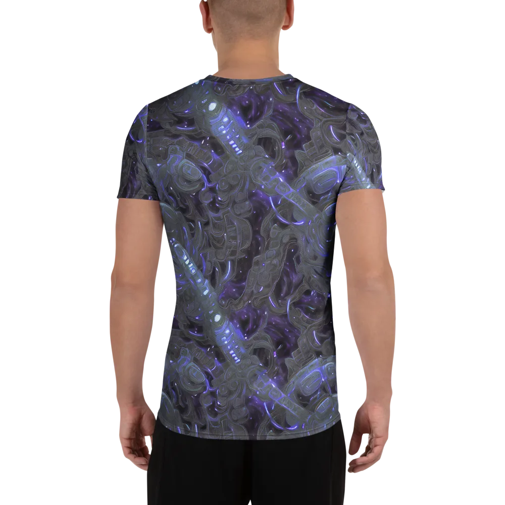 Violet Machine on Men's Athletic T-Shirt — Back