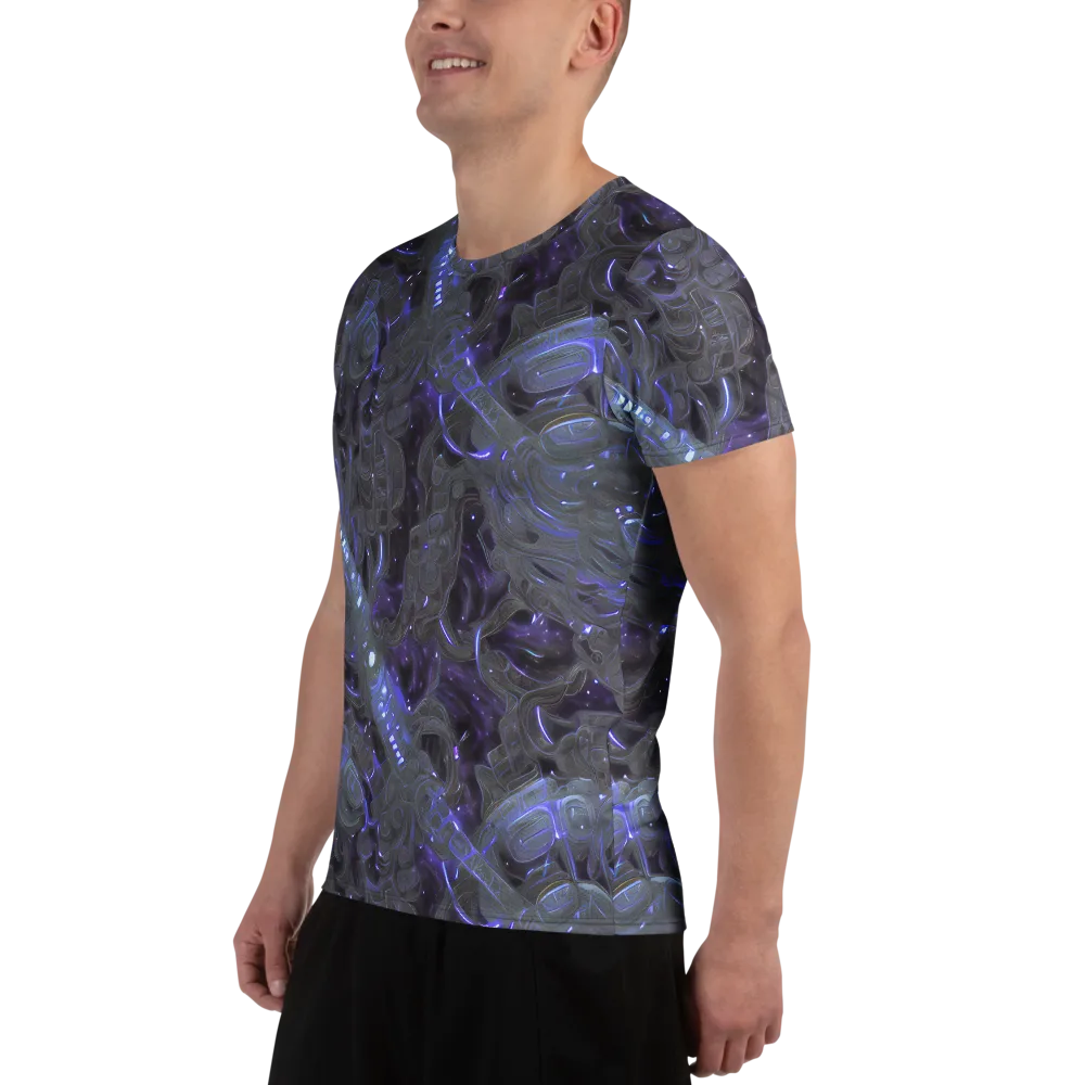 Violet Machine on Men's Athletic T-Shirt — Left