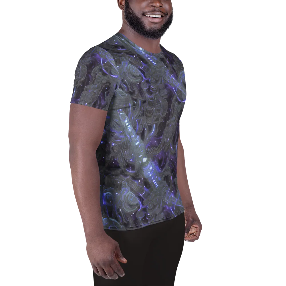 Violet Machine on Men's Athletic T-Shirt — Right