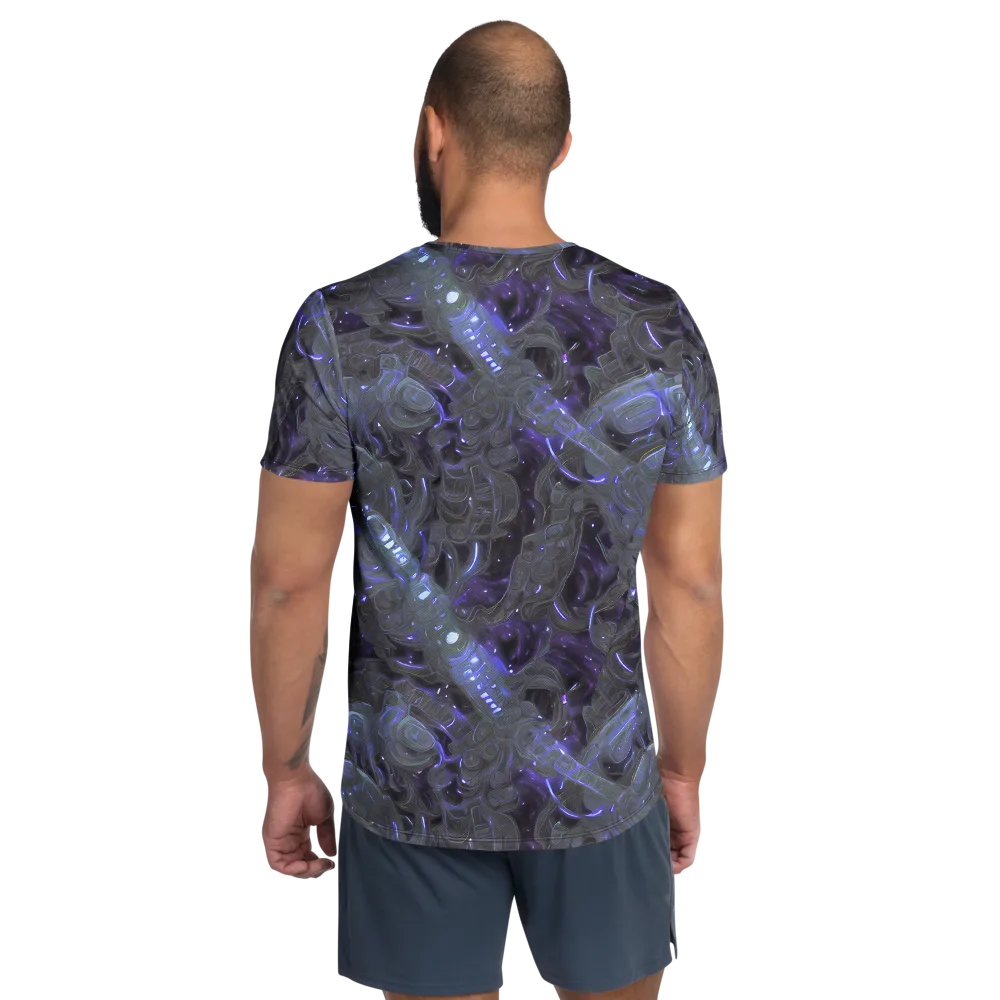 Violet Machine on Men's Athletic T-Shirt — Back