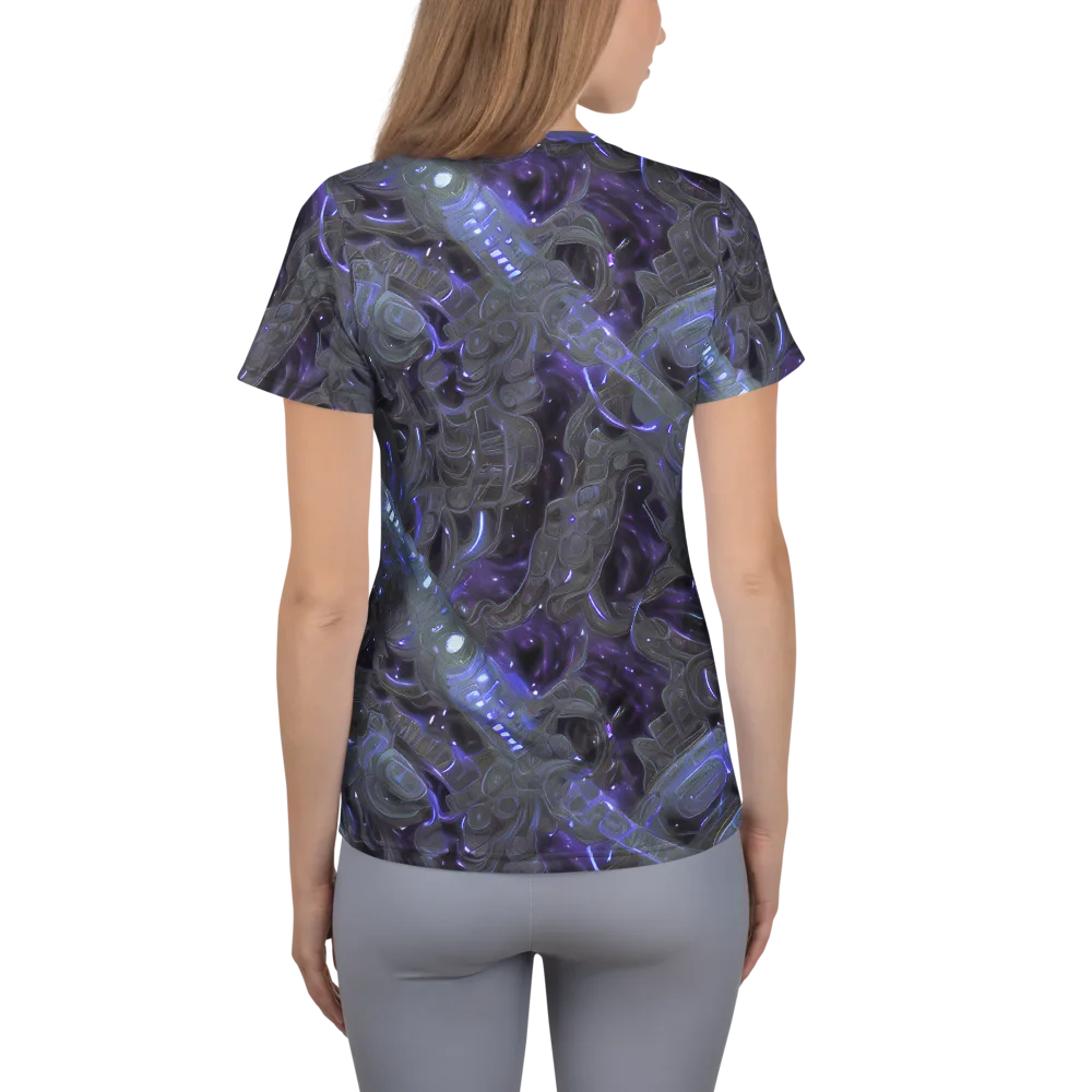 Violet Machine on Women's Athletic T-Shirt — Back