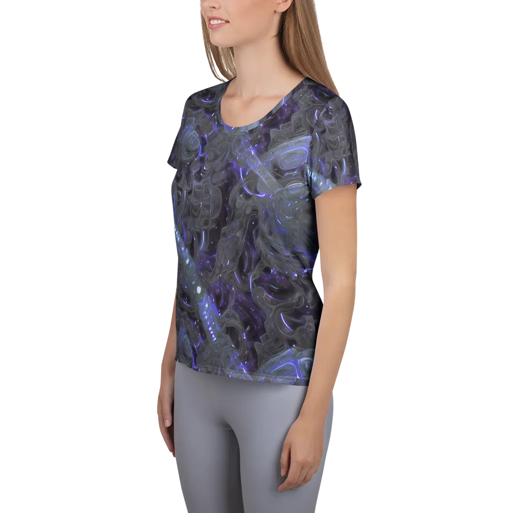 Violet Machine on Women's Athletic T-Shirt — Left