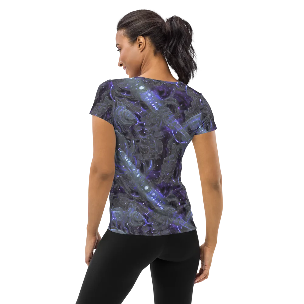 Violet Machine on Women's Athletic T-Shirt — Back