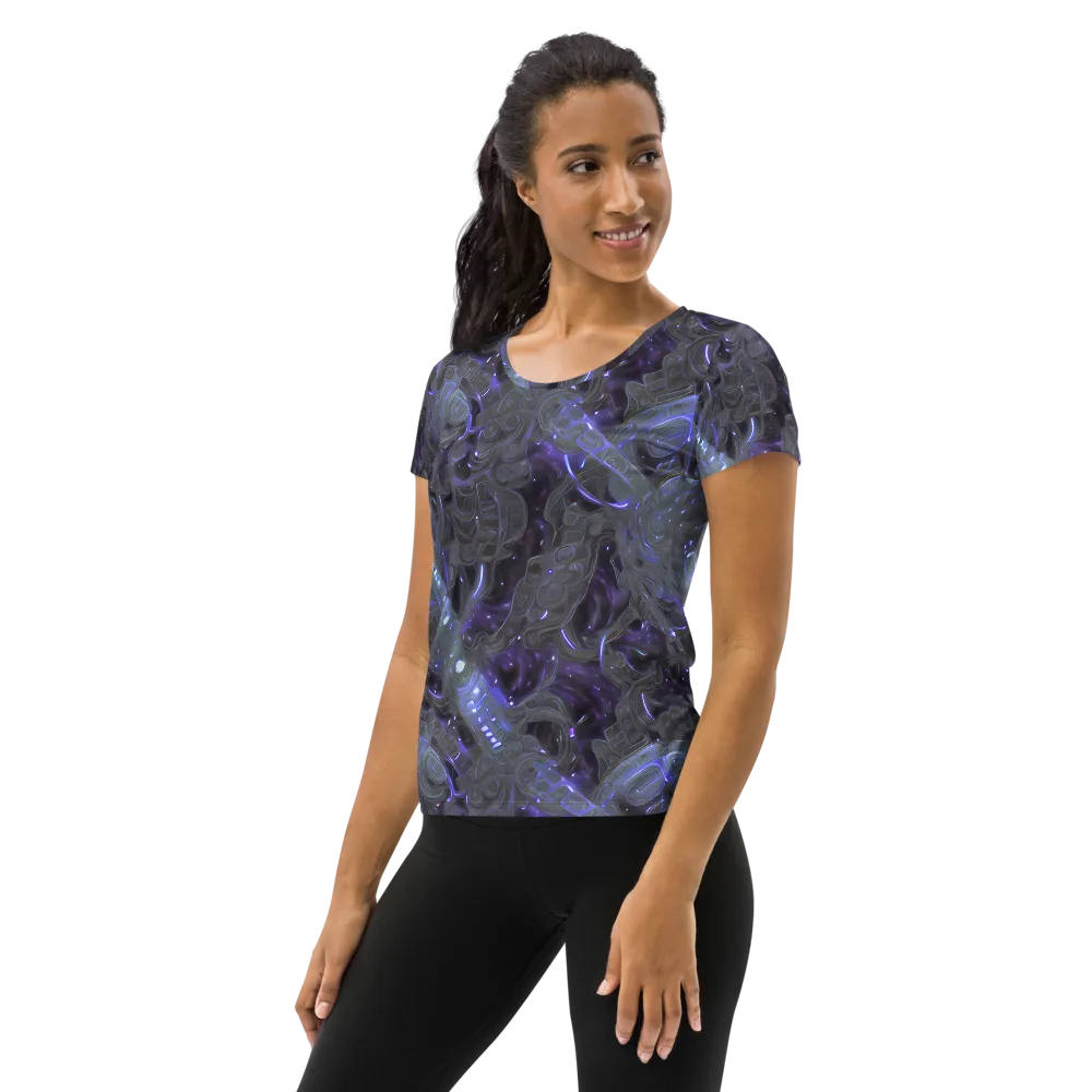 Violet Machine on Women's Athletic T-Shirt — Left