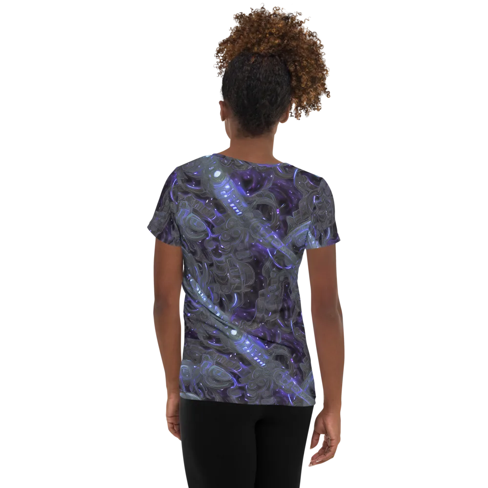 Violet Machine on Women's Athletic T-Shirt — Back