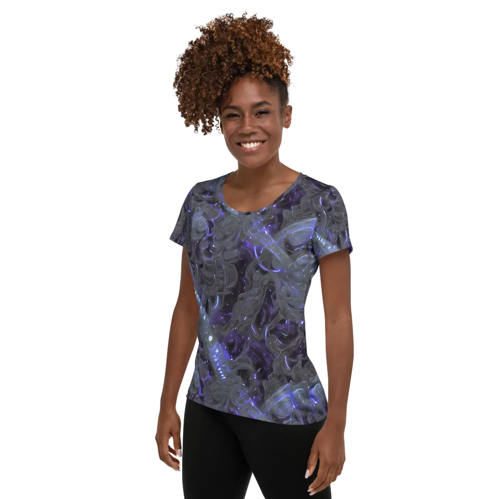 Violet Machine on Women's Athletic T-Shirt — Left