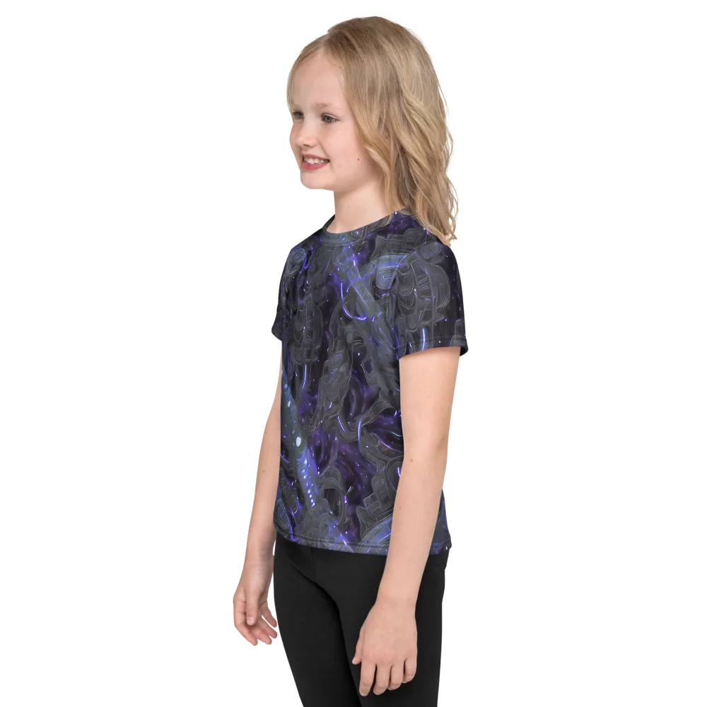 Violet Machine on Kids Crew Neck T-Shirt — Left