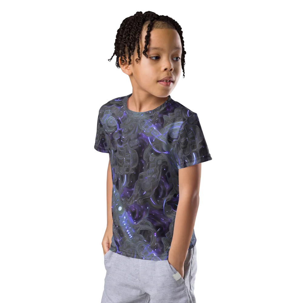 Violet Machine on Kids Crew Neck T-Shirt — Left Front