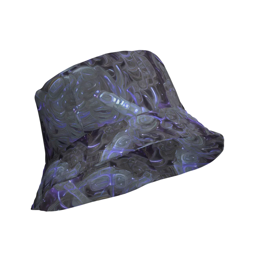 Violet Machine on Reversible Bucket Hat — Product details Outside