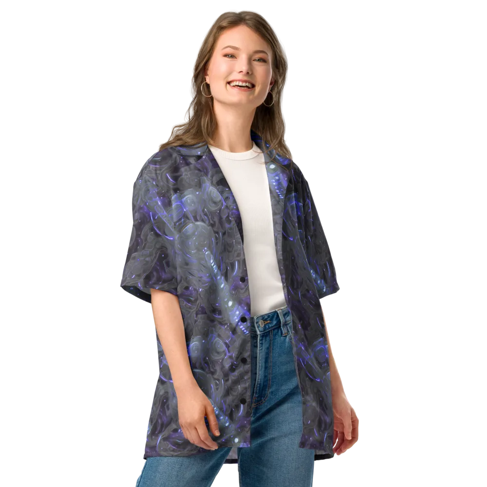 Violet Machine on Button Shirt — Front
